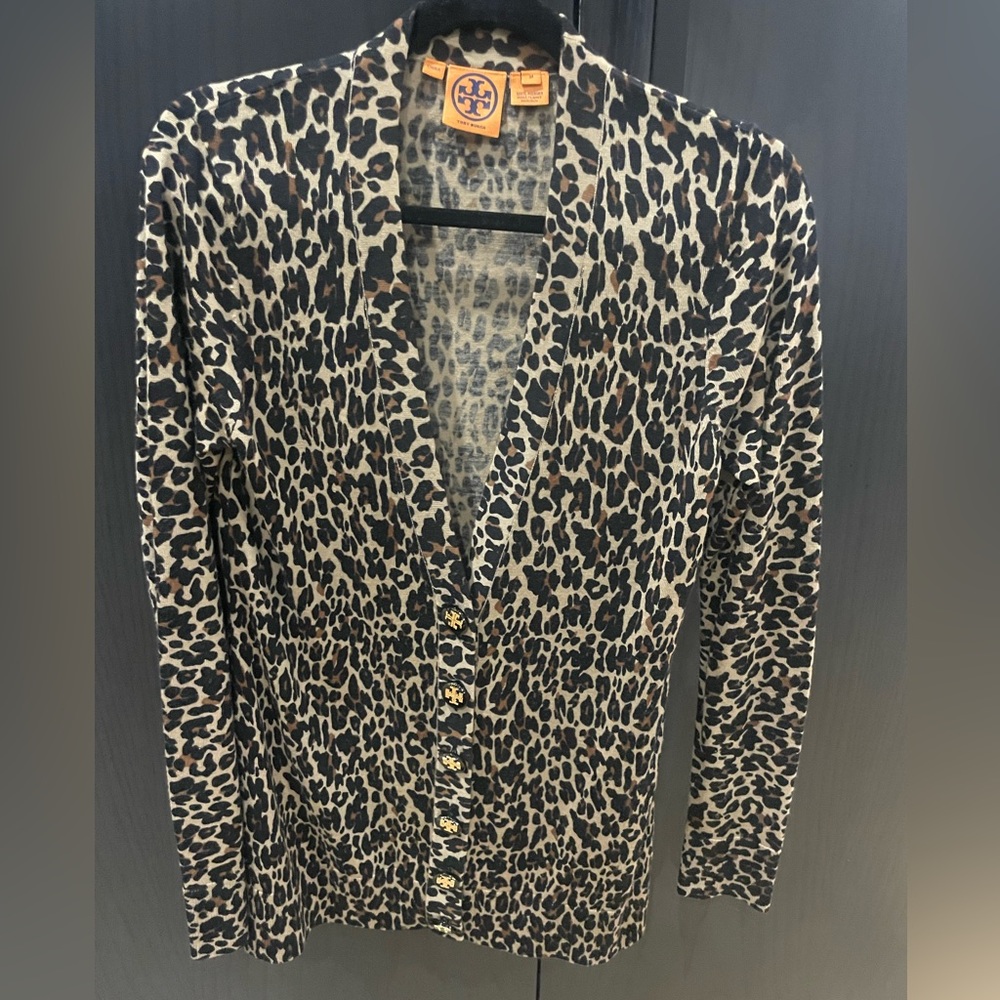 Tory Burch Leopard Cardigan